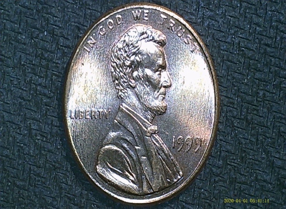 1999-P Lincoln Memorial Penny Split Plating Error Coin