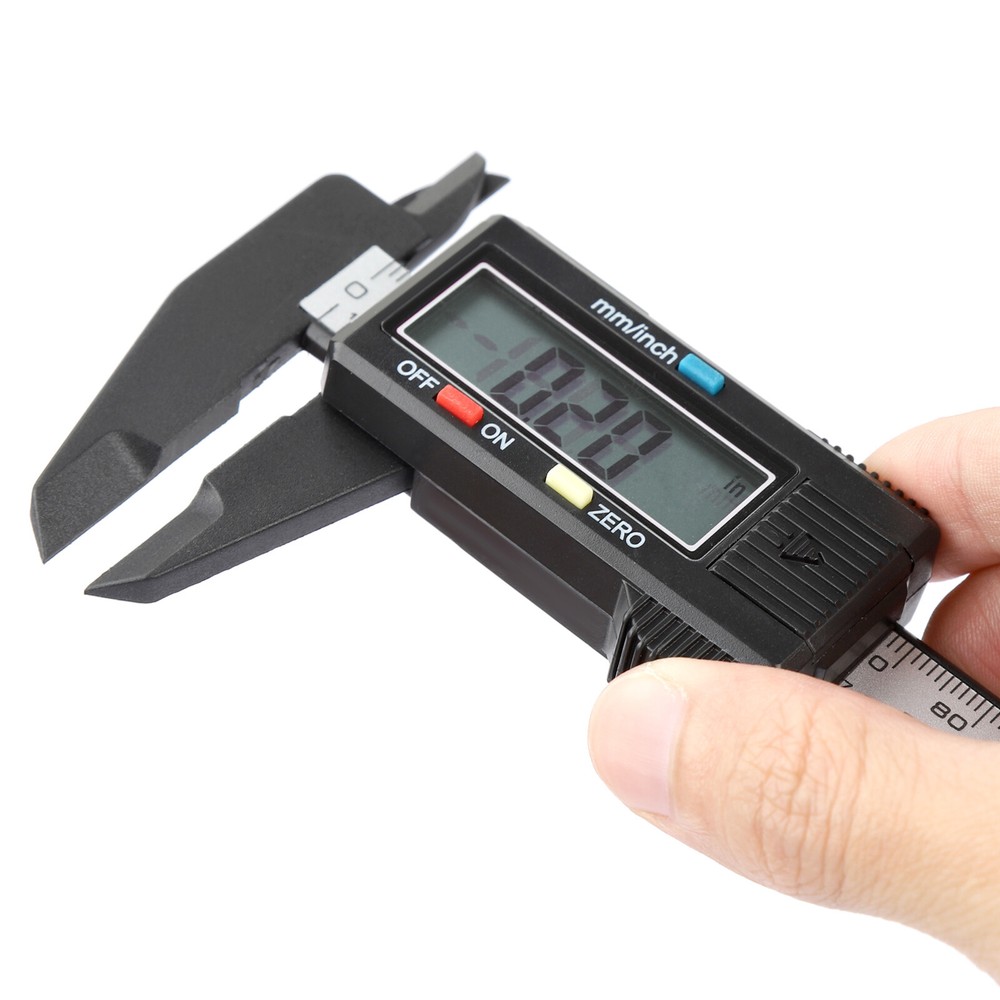 Precision 6" LCD Digital Caliper - Carbon Fiber, Micrometer & Ruler Combo Tool
