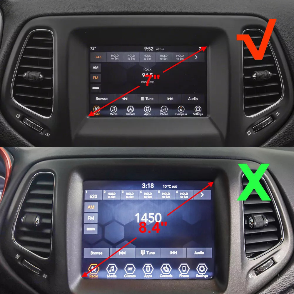 For 2017-2020 Jeep Compass Radio Navigation Replace 7" LCD Display Touch Screen