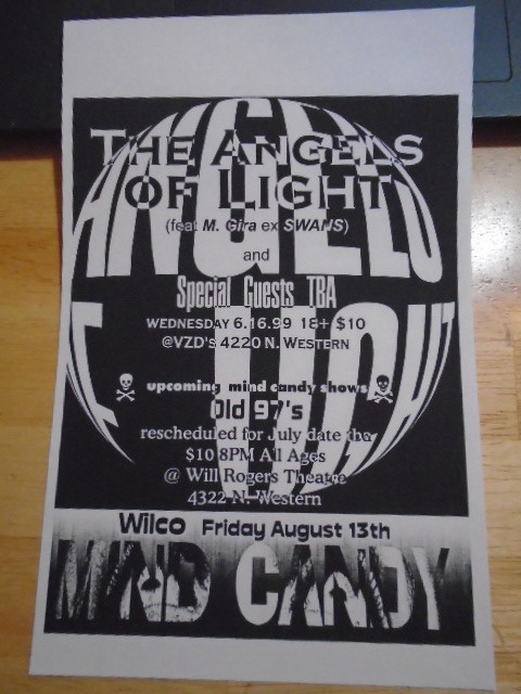 RARE Angels of Light SWANS M. Gira 1999 tour CONCERT flyer POSTER pere ubu xiu !