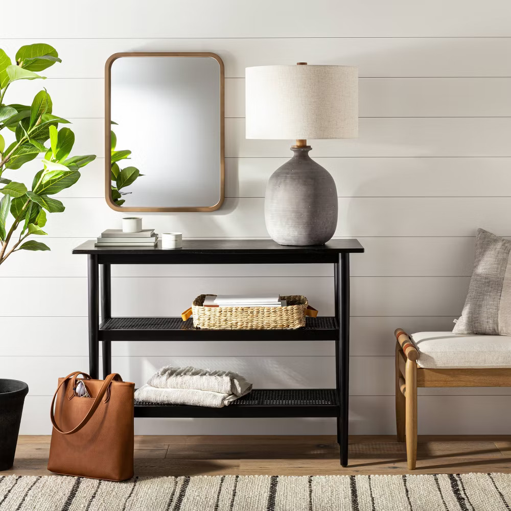 Resin Table Lamp Gray (Includes LED Light Bulb) - Hearth & Hand