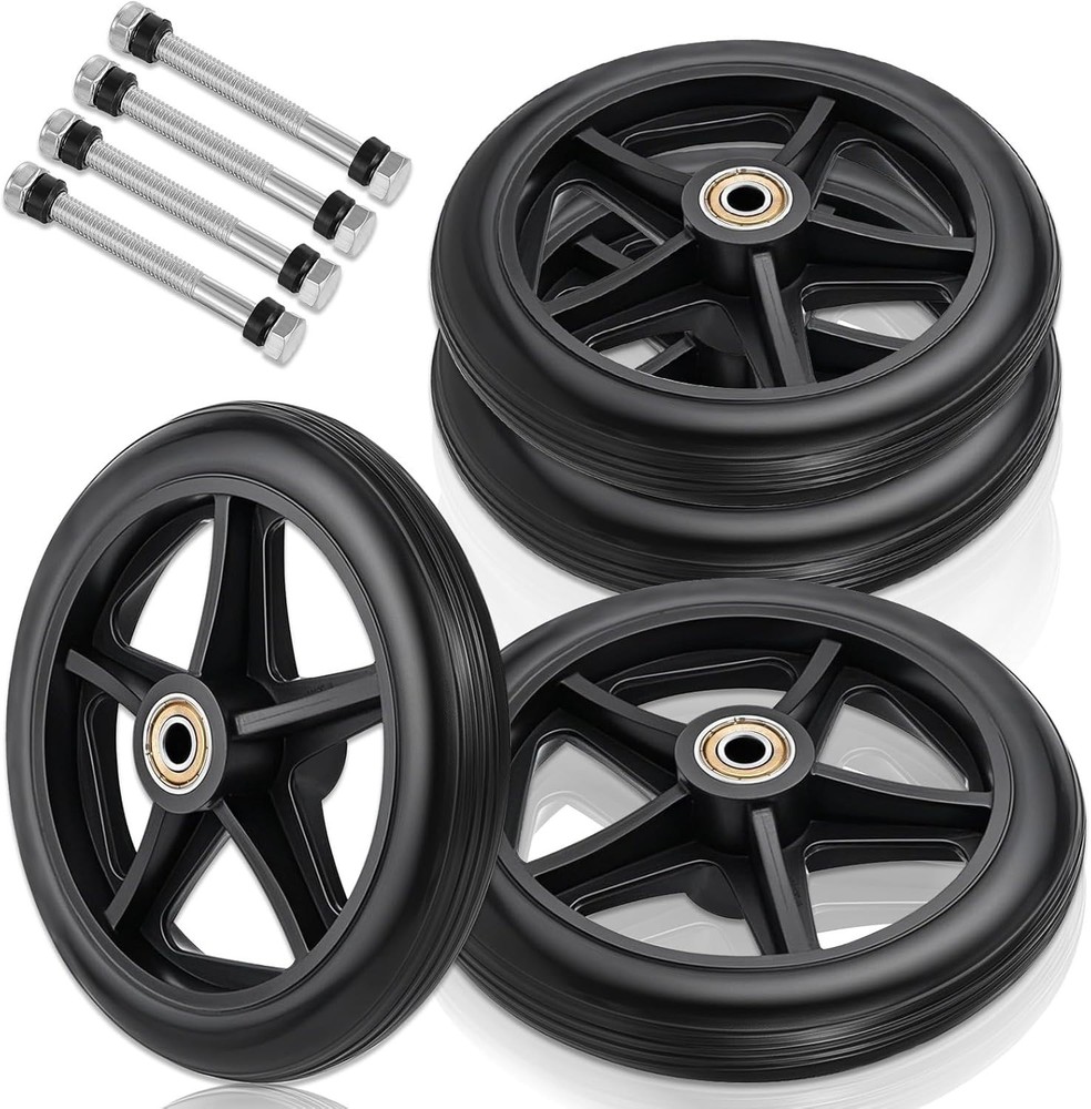 4 Pcs 6 Inch Walker Wheels Replacement, Replacement Wheels for Walkers Solid ...
