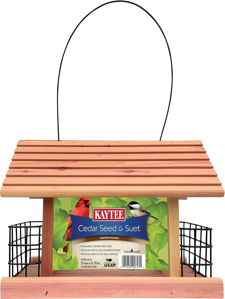 Cedar Seed and Suet Feeder
