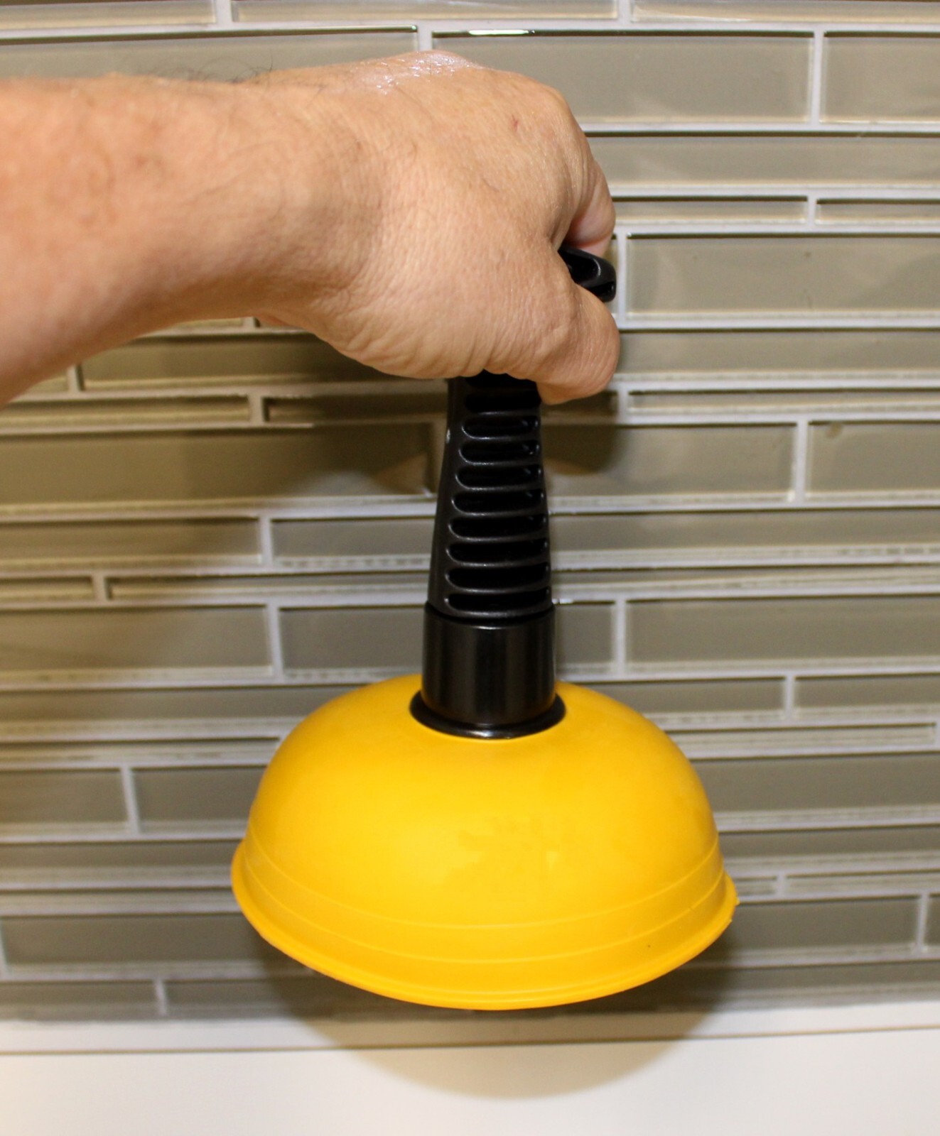Mini Sink Plunger for Kitchen, Bathroom, and Shower Drains - Short Handle