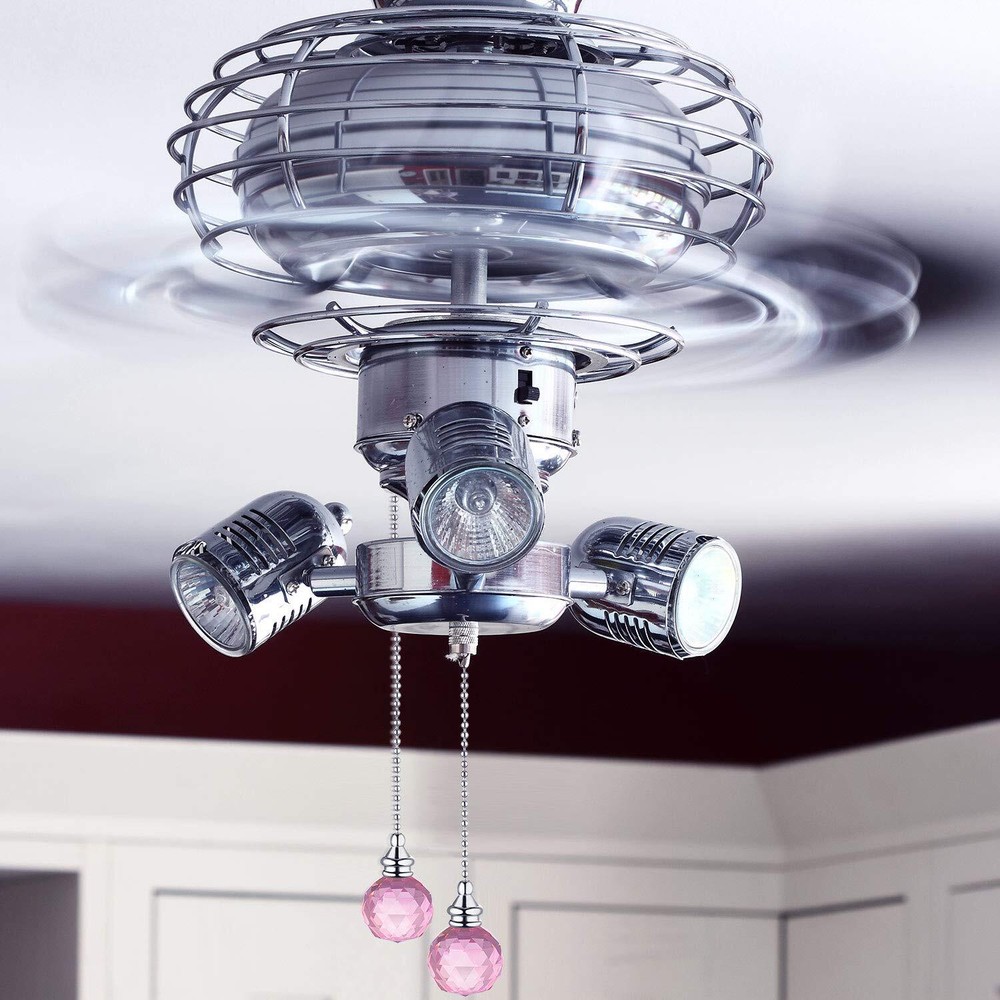 2 Pcs Spherical Crystal Pull Chain Extension 1 Meter Each Pink