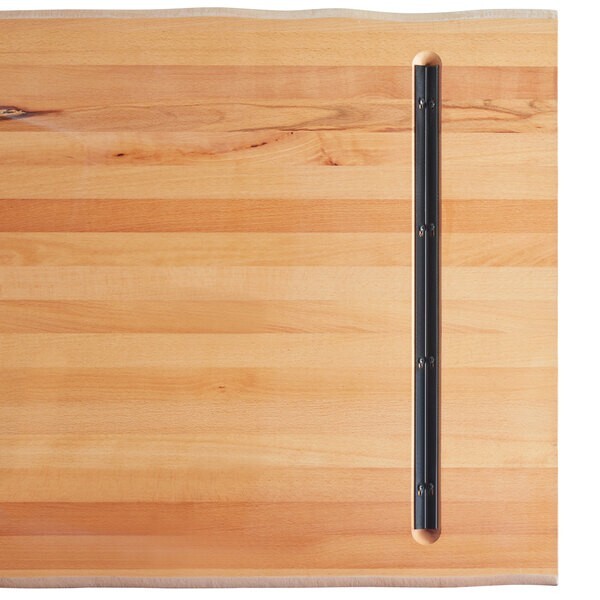 30" x 60" Rectangular Solid Wood Live Edge Restaurant Table Top in White Wood