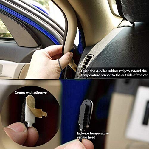 Car Thermometer LCD Digital Clock - 12-24V - Multifunctional Temperature