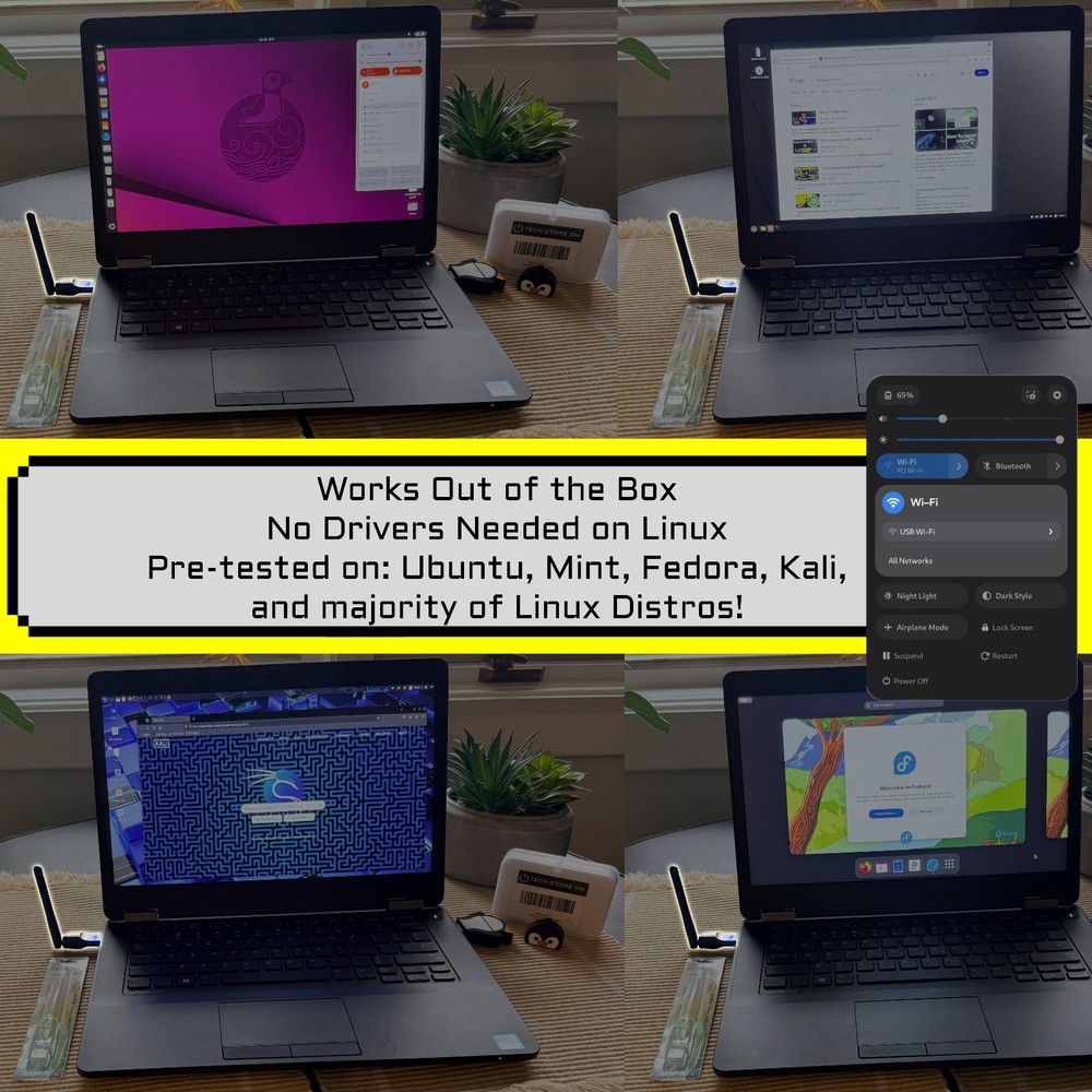 USB WiFi Adapter for Linux Tails Kali Ubuntu Fedora +macOS +Windows +Android