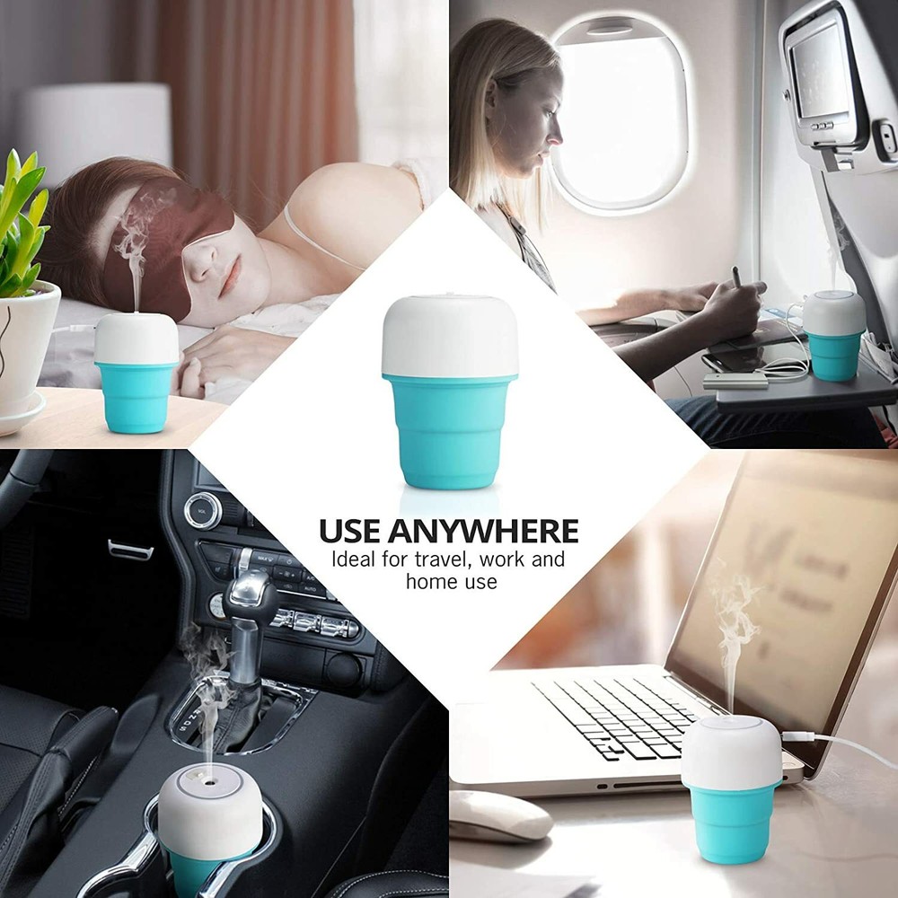 Mumba Mini Humidifier USB Powered Cool Mist Air Diffuser Collapsible Water Tank