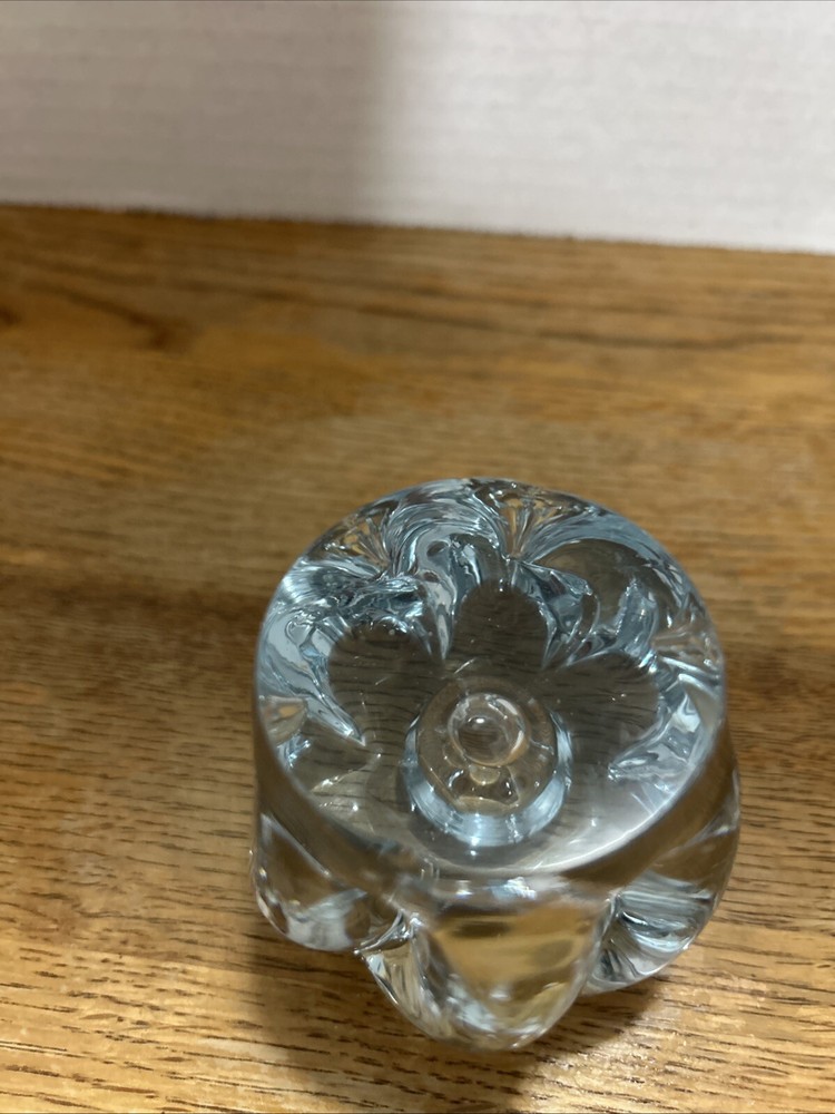 Pair Art Glass Candle Stick Holders In Wave Style
