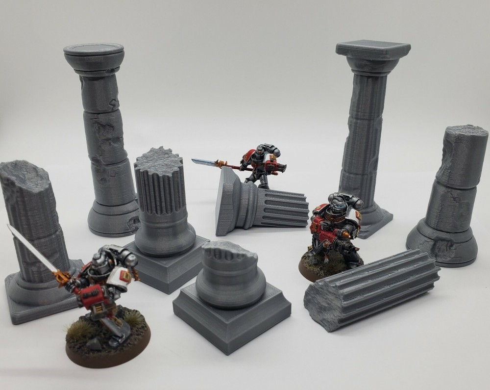 3d Printed Destroyed Columns/Pillars Terrain for Tabletop Gaming