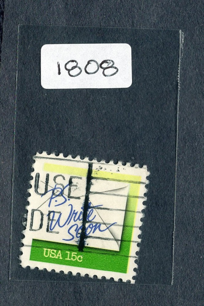1980 Stamp #1808 P.S. Write Soon Used
