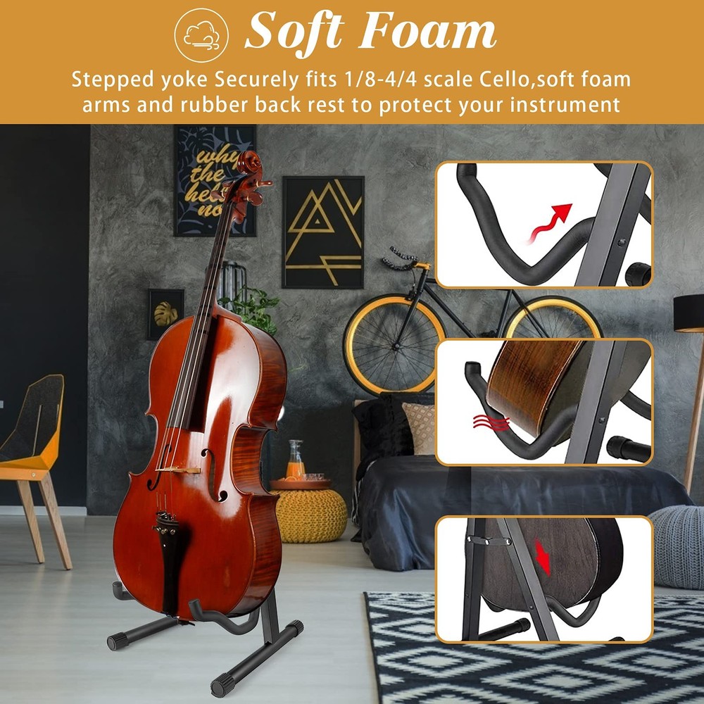 Cello Stand Adjustable, Folding Cello Support Stand, A-Frame Folding Cello Ho...
