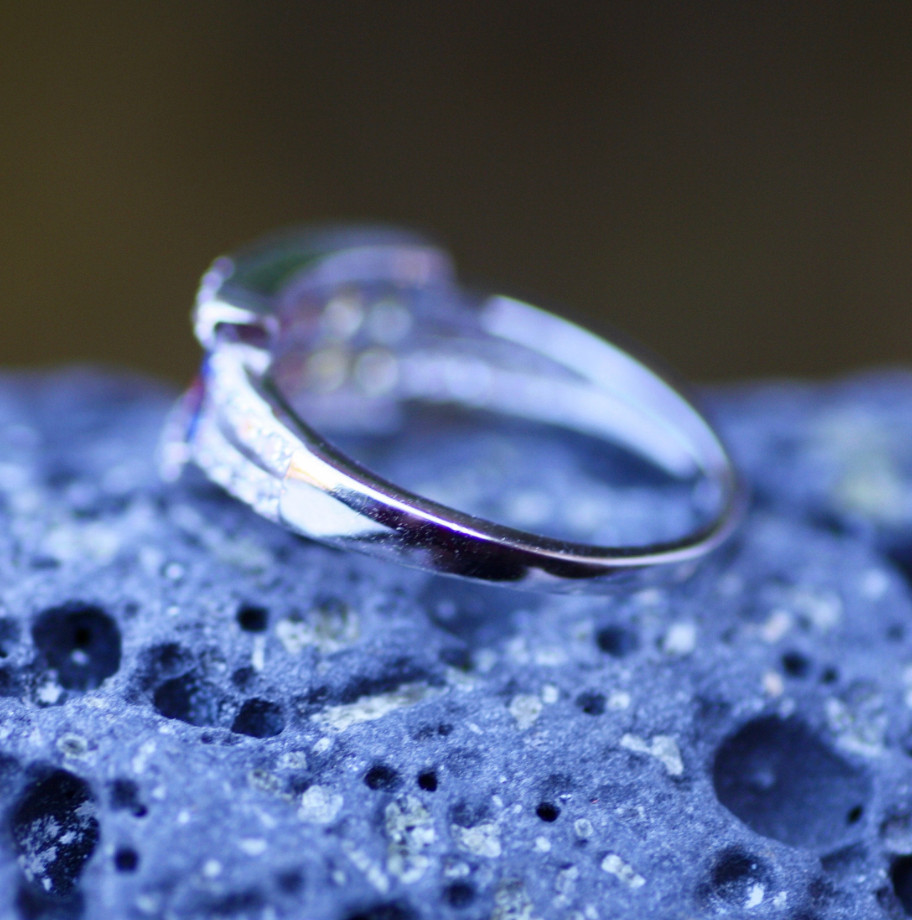 Rainbow Lab Made Sapphire Ring, Sterling Silver Anniversary Gift
