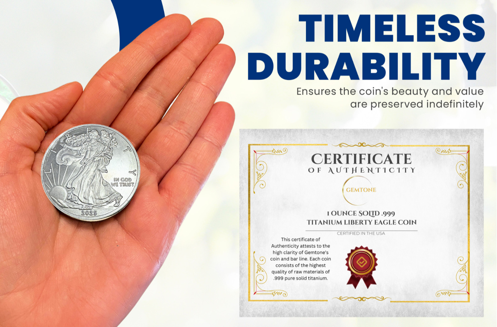 2 American Eagle Liberty Walking Coins TROY OUNCE OZ .999 Pure TITANIUM Rounds