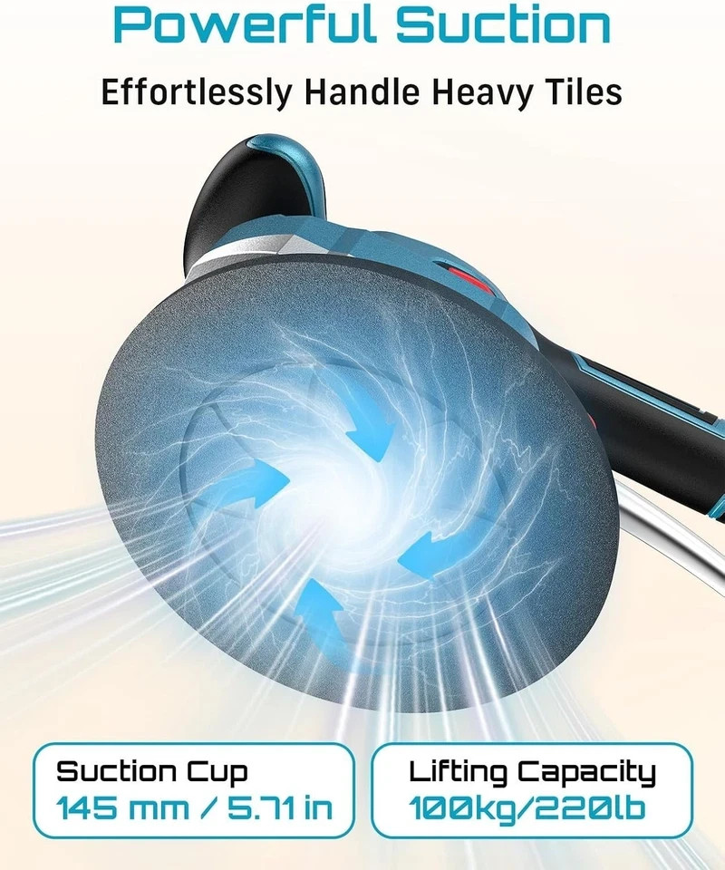 10-Hour Battery Tile Vibration Tool with 145mm Suction: Reliable and Versatile