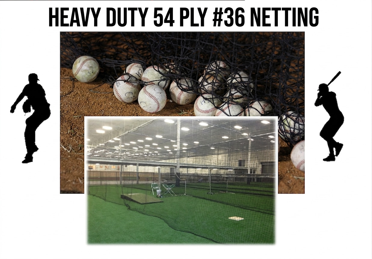 Professional Heavy Duty Baseball Softball Batting Cage Net HDPE 54-Ply #36