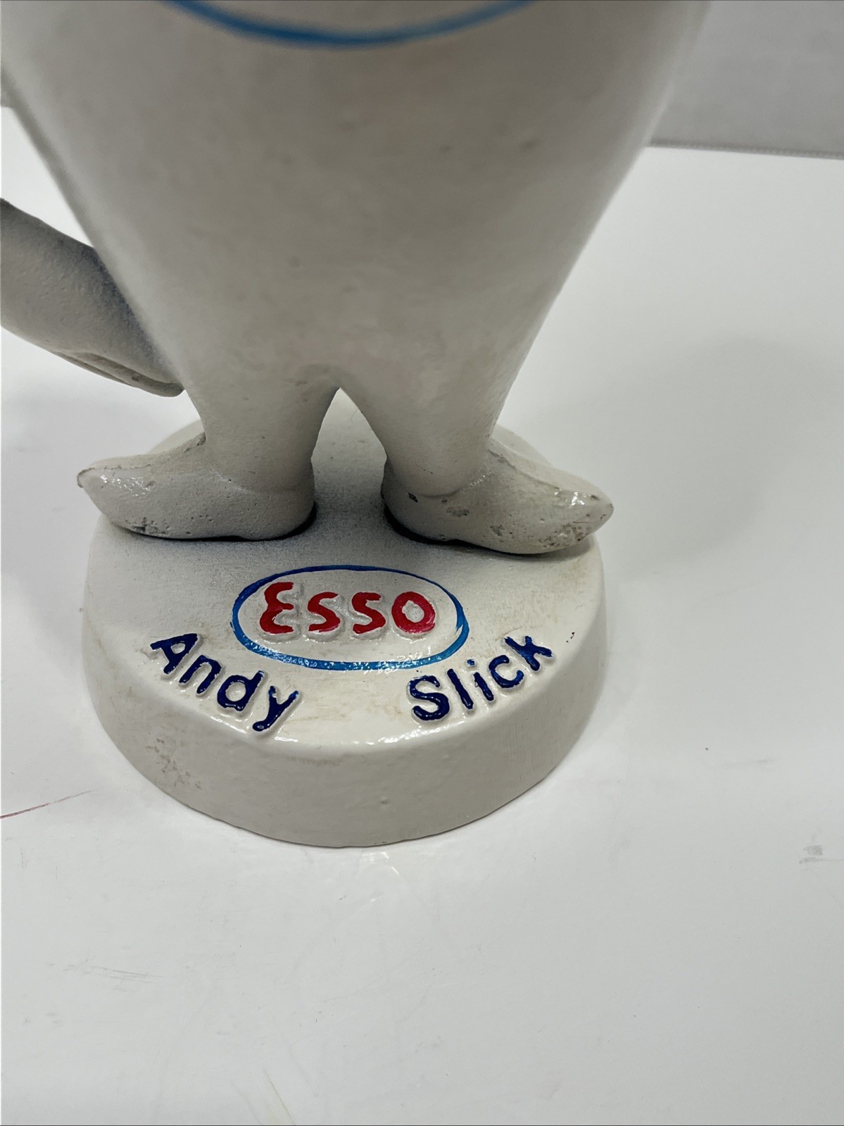 Vintage Esso Oil Andy Slick Cast Iron Coin Bank Original Paint