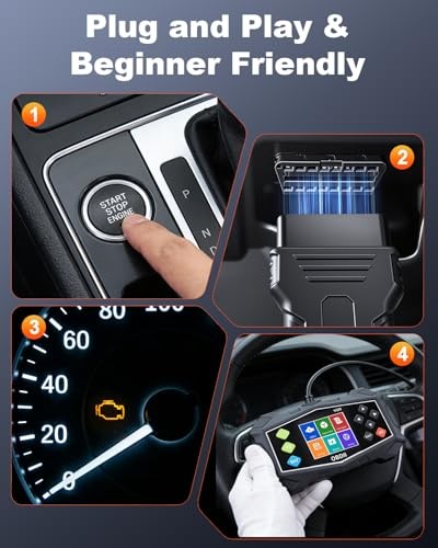 OBD2 Scanner Diagnostic Tool - Car Scanner with Battery Tester - Engine Light