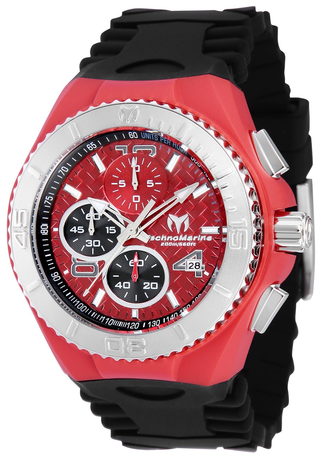 TechnoMarine TM-115113 Men's Cruise JellyFish Red Bezel & Cover Black Strap 46mm