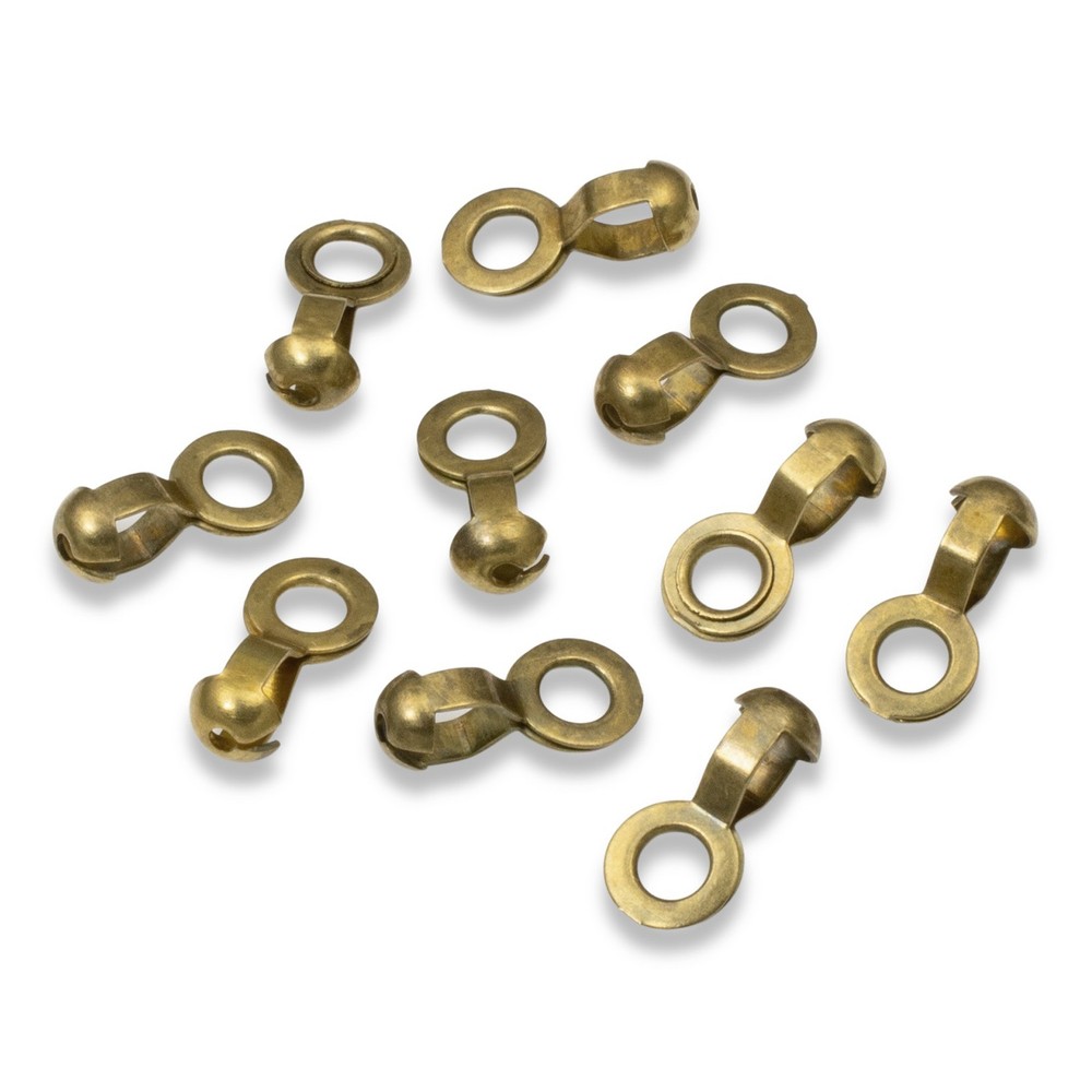 50 Antique Brass #6 Ball Chain Fan Pull Loop Connectors - DIY Fan Pull Hardware