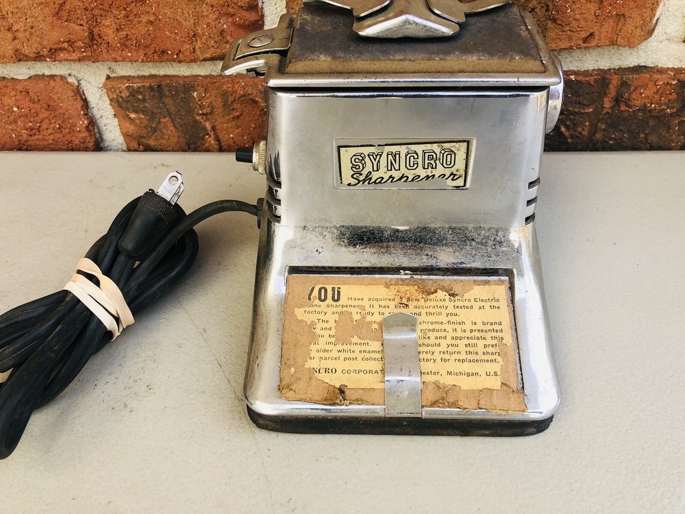 Rare Syncro Electric Hone Barber Razor Sharpener 1950s Sharpening
