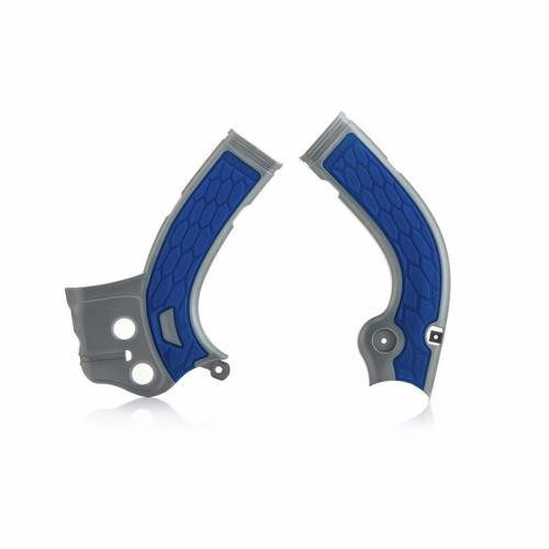 Acerbis 2464741404 X-Grip Frame Guards - Silver/Blue