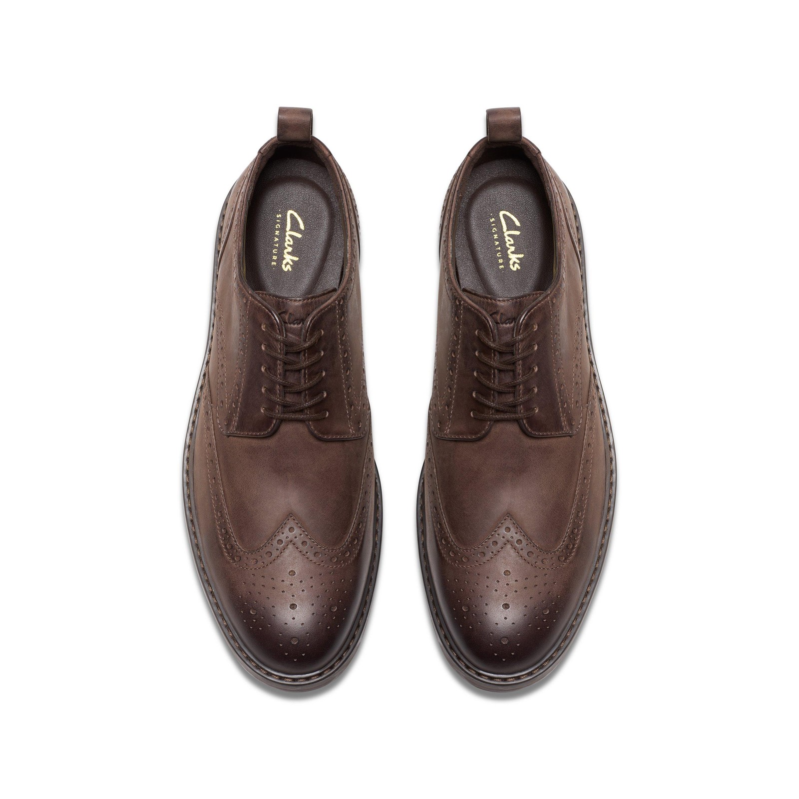 Clarks Mens Aldwin Limit Brown Leather Casual Shoes