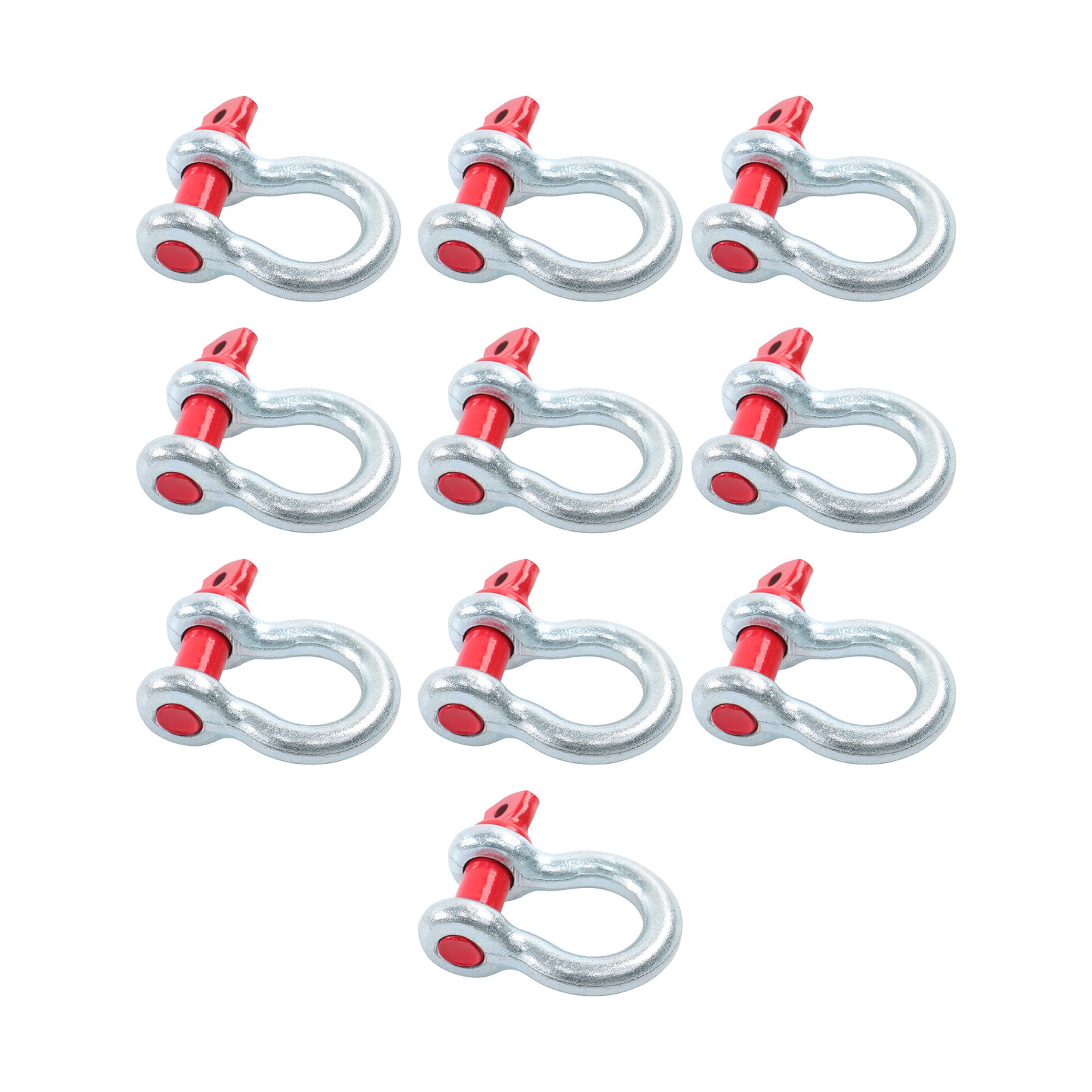10 Pcs 1/2" Bow-Shaped D Ring Anchor Shackles with Clevis Screw Pin 4400 Lbs WLL