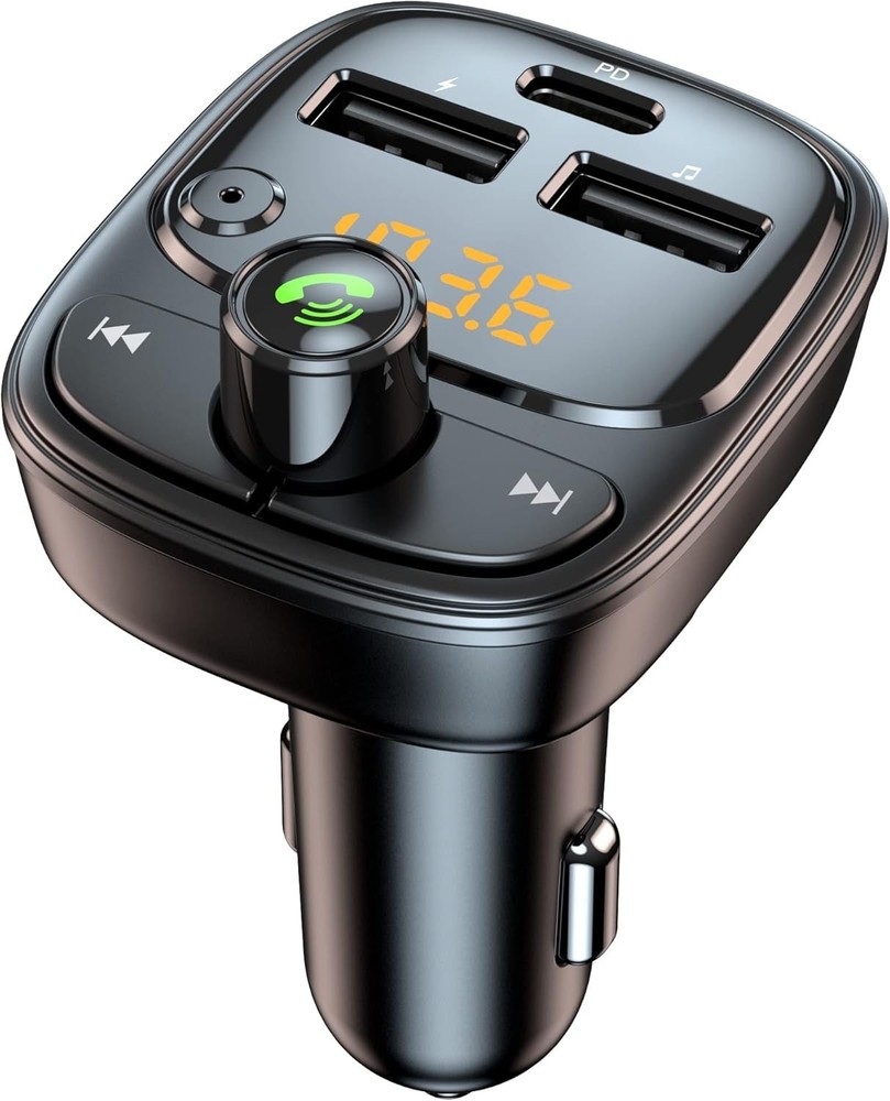 42W Bluetooth FM Transmitter with Noise Cancelling & Fast Charging for iPhone