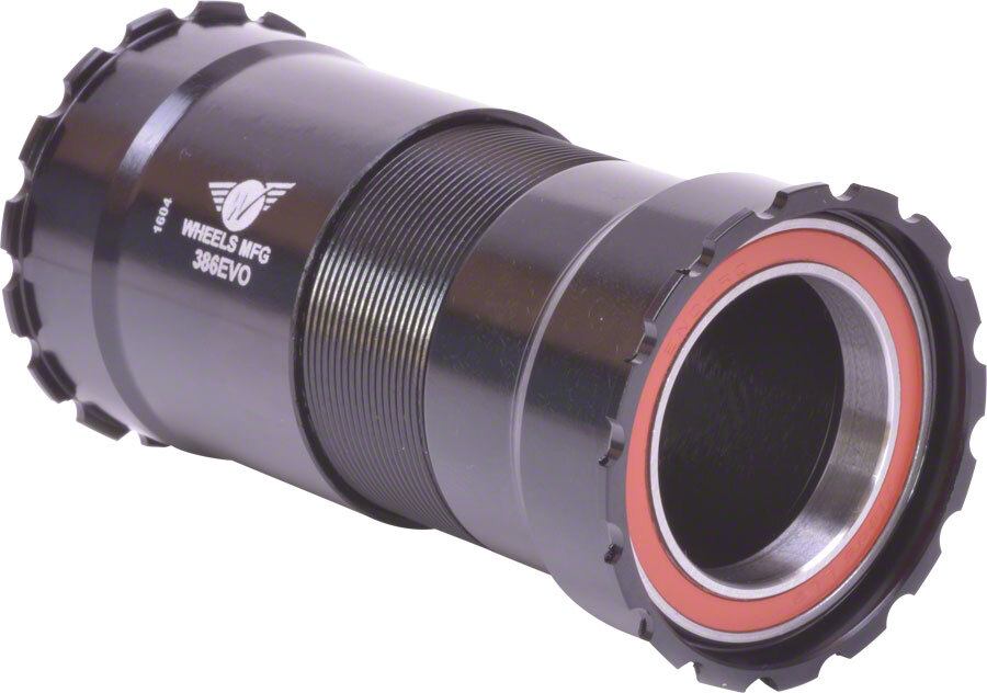 Wheels Manufacturing 386EVO Bottom Bracket, Angular Contact Bearings, Black Cups