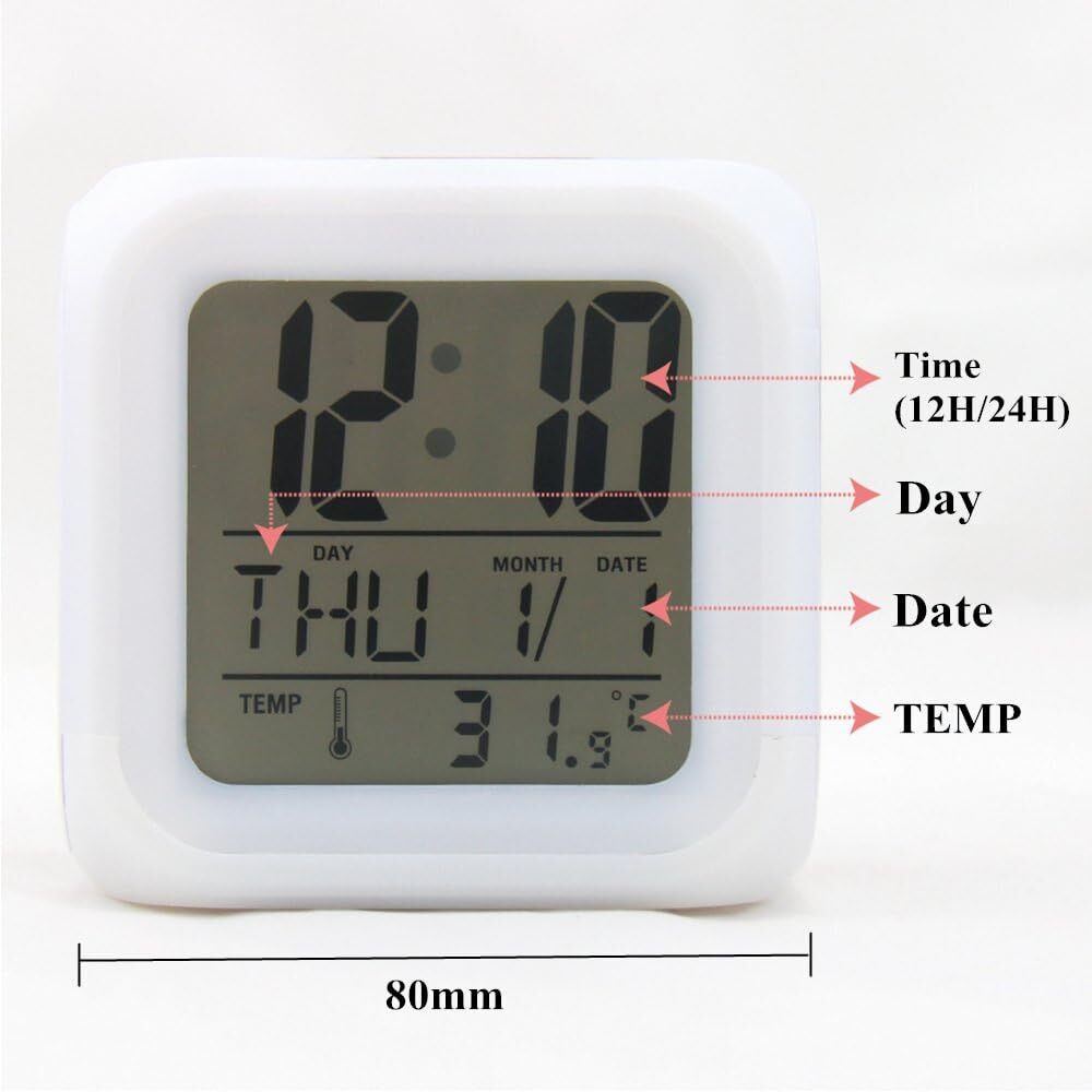LED Alarm Clock Creative Desk Clock Glowing Electronic Colorful Digital Clock