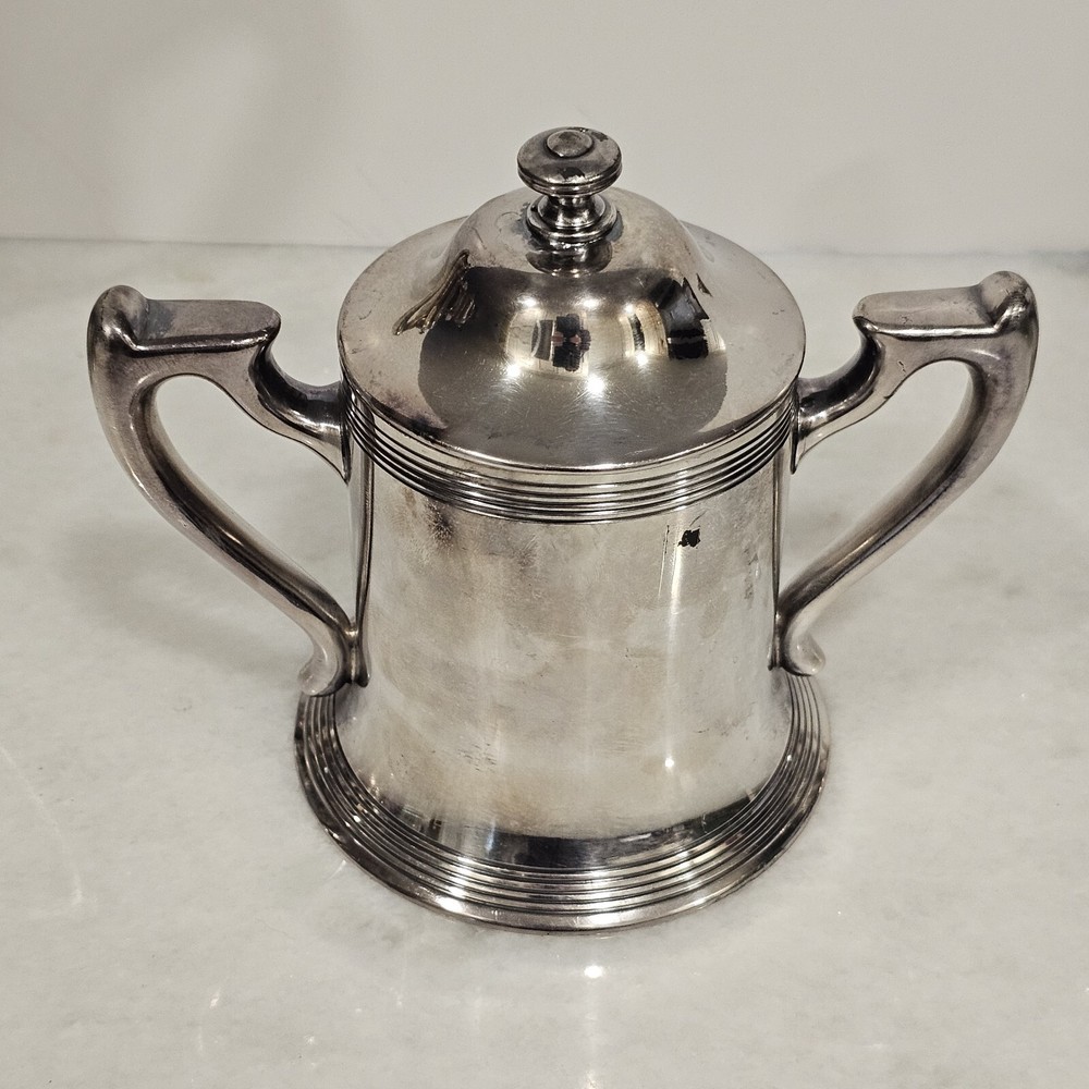 Poole Silver Co Sheffield Silverplated Coffee Tea Pot, Sugar Creamer 4 piece set