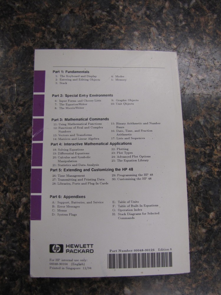 HP 48G Scientific Graphing Calculator w/ User Guide & BMOW SD Software- Working!