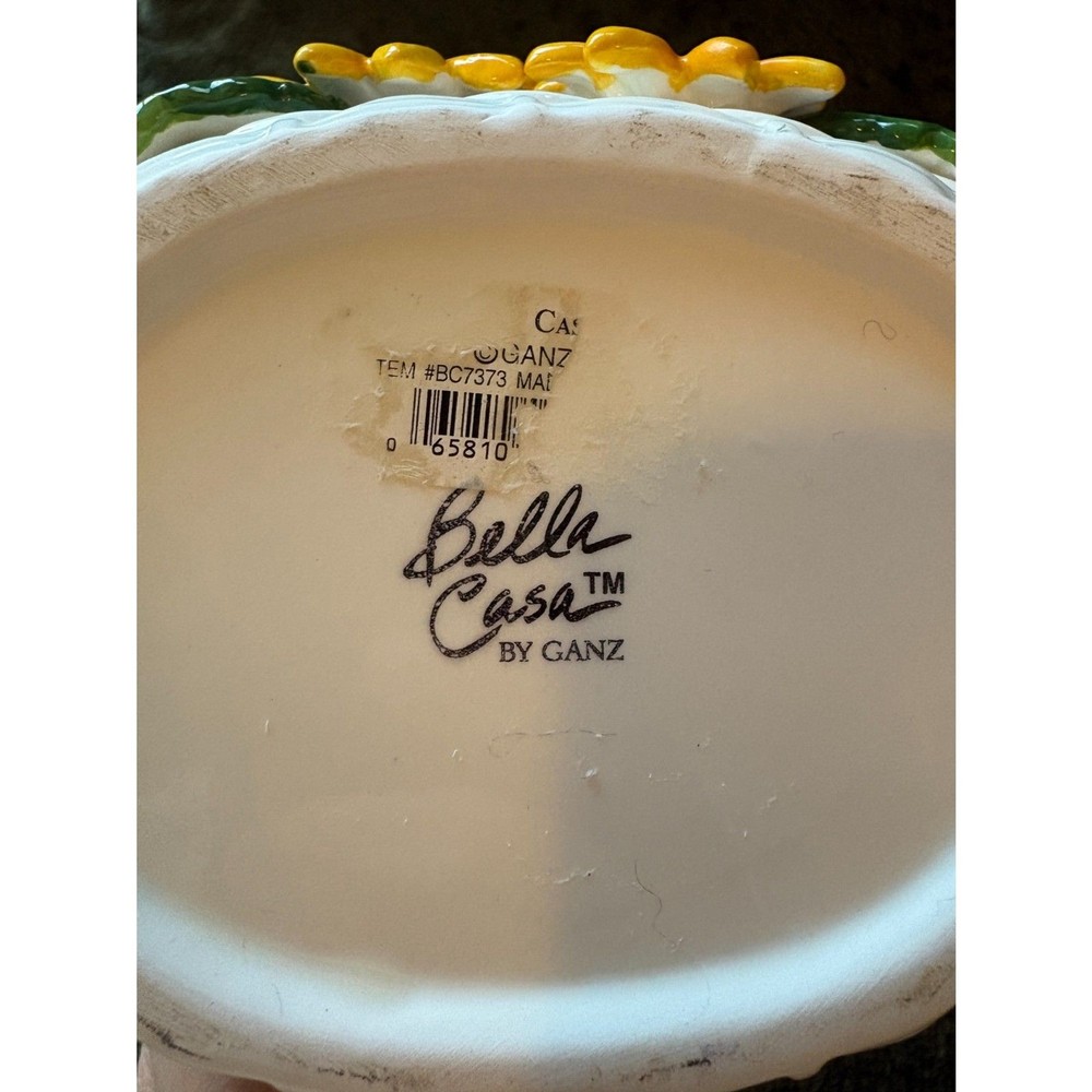 Vintage Ceramic Sunflower Basket