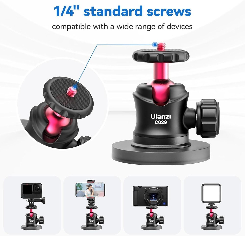 ULANZI Magnetic Camera Mount for Action Camera, Strong Black