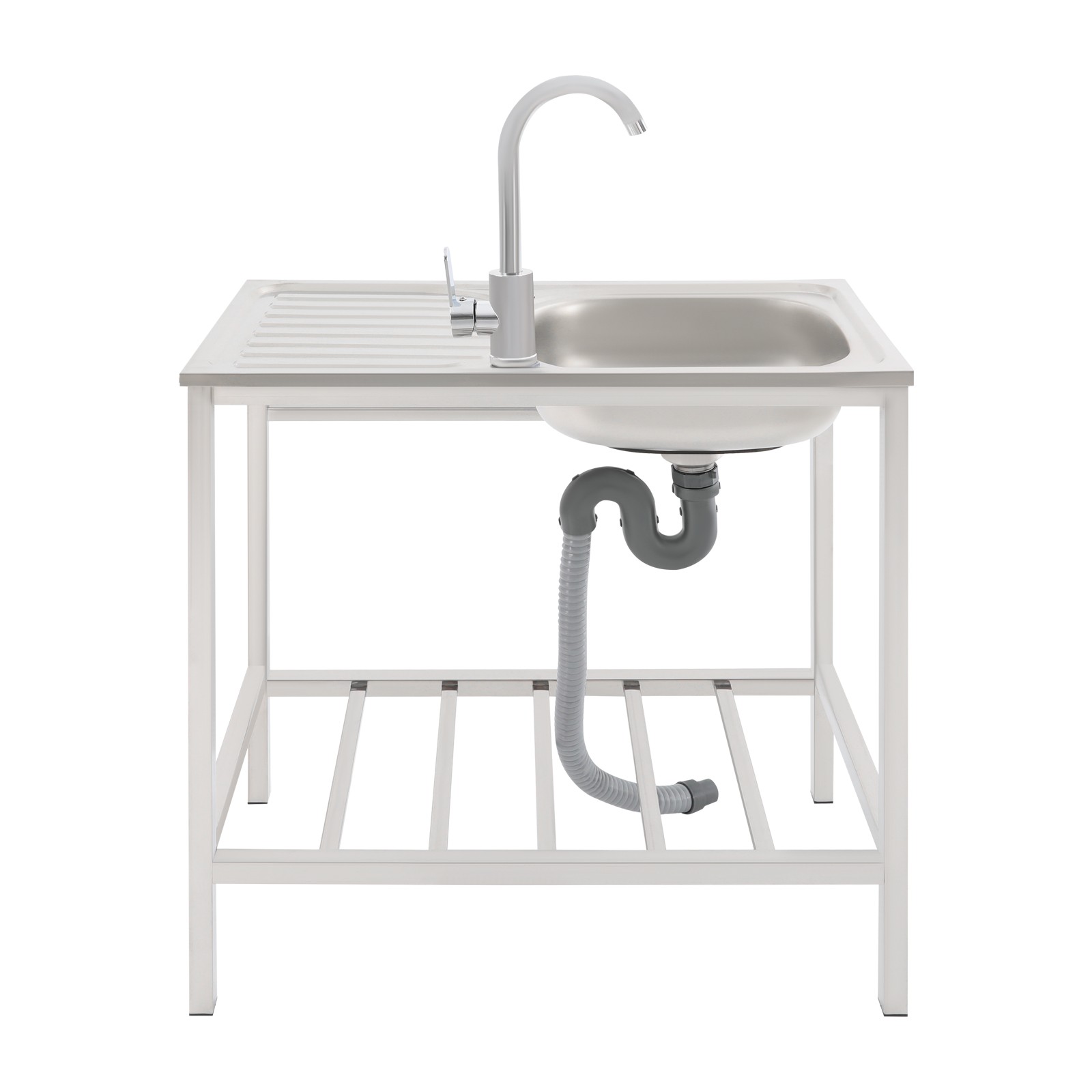 Stainless Steel Outdoor Kitchen Sink with Faucet Hand Washing Station Commercial