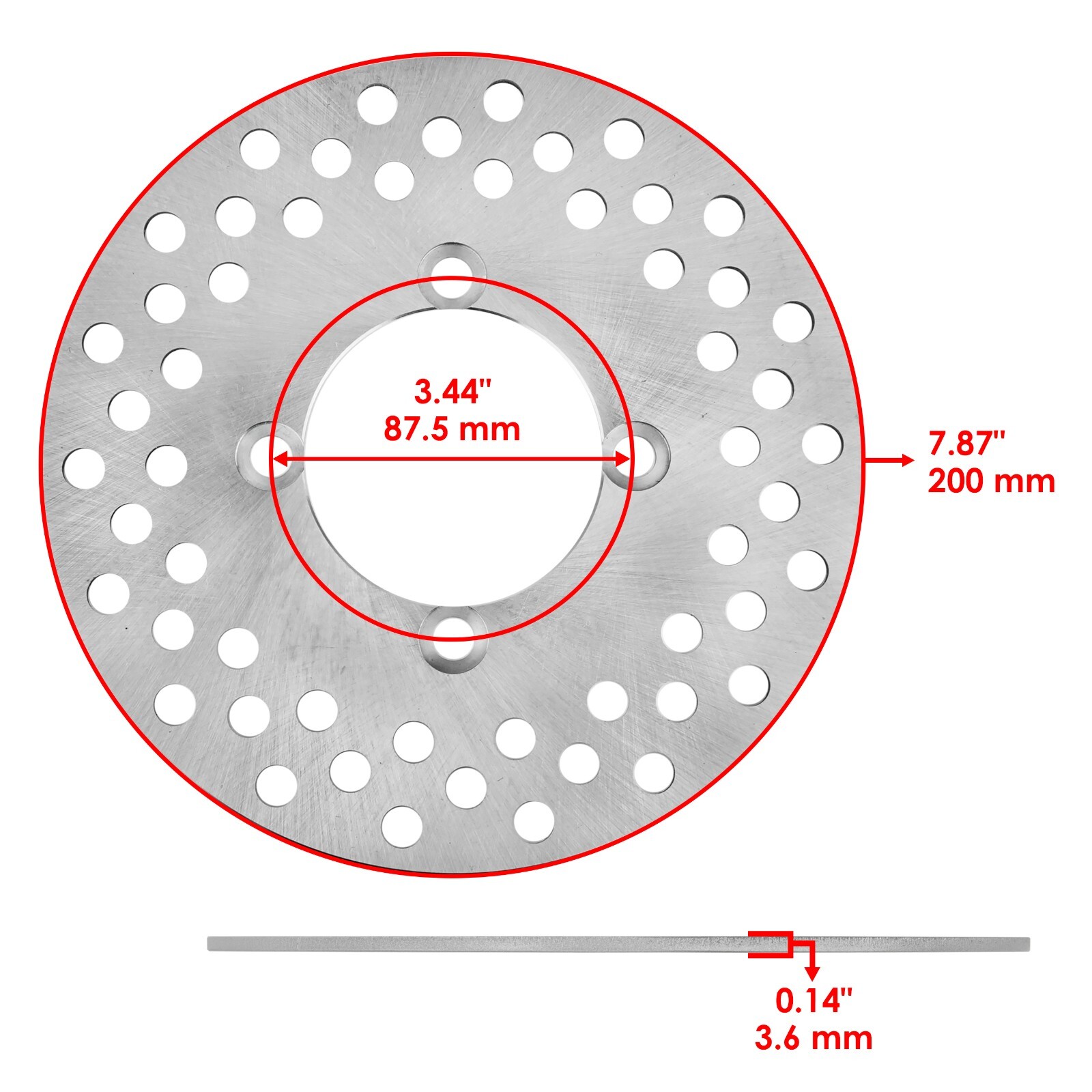 Front Rear Brake Caliper Disc Rotor W/Pad For Yamaha Rhino 700 YXR700 4X4 08-13