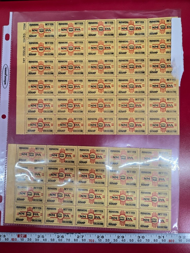 NMPA Vintage Stamp Collecting Stamps Full Sheet - E10F-21