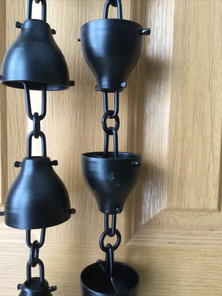 Cup Rain Chain Metal Black Finish