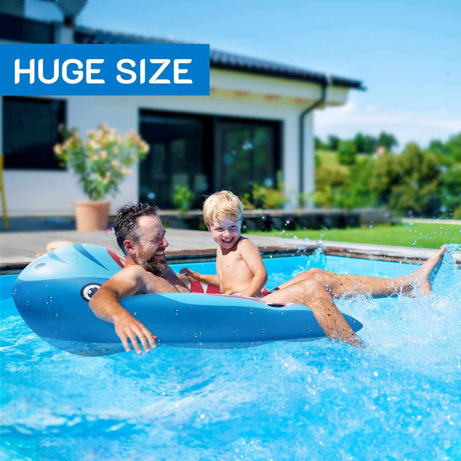 2 Pack Pool Floats Adult Size, Pool Lounger with Cup Holder, Inflatable Floats