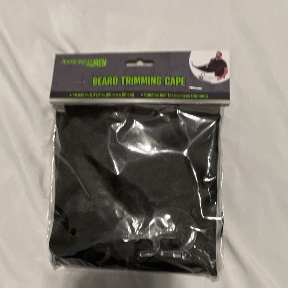 Assured Men Beard Trimming Cape Black with Suction Cups