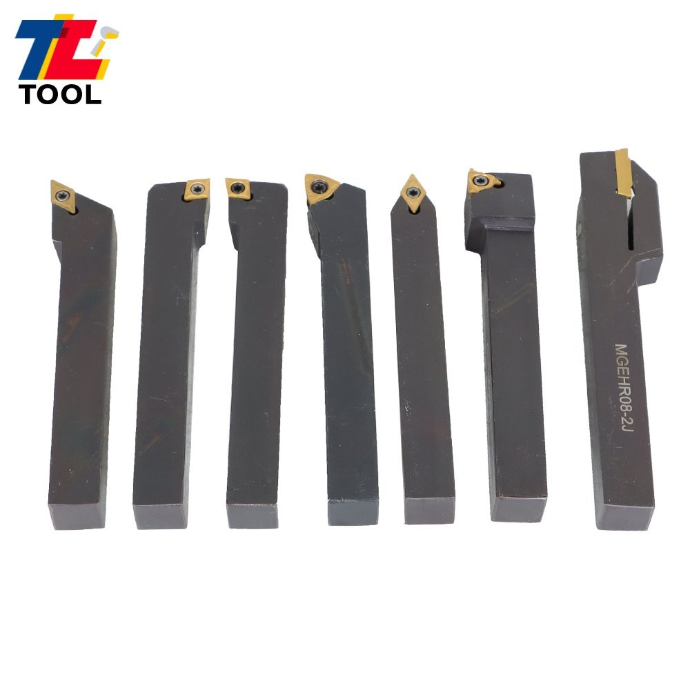 7Pc 1/2" Lathe Tool Bit Thread Insert+Holder Set Carbide Indexable Turning Tool