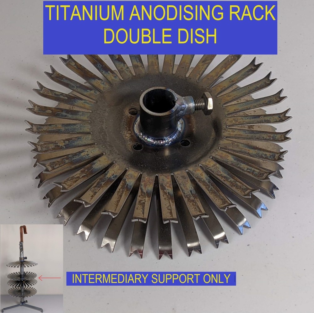 Anodizing Aluminum Double Rack Titanium 8.5" Disc Rack 30 Stations Legs
