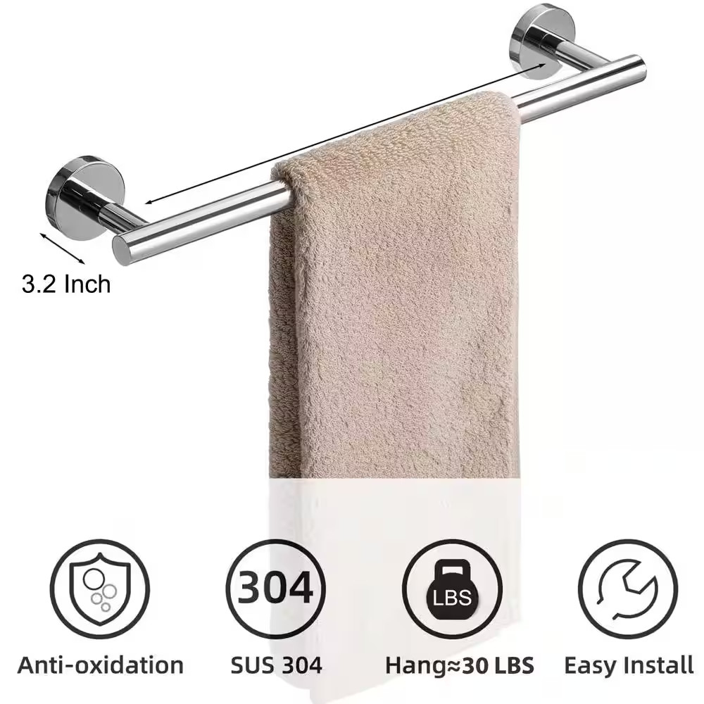 2 -Piece Bath Hardware Set with Mounting Hardware in Polished Chrome