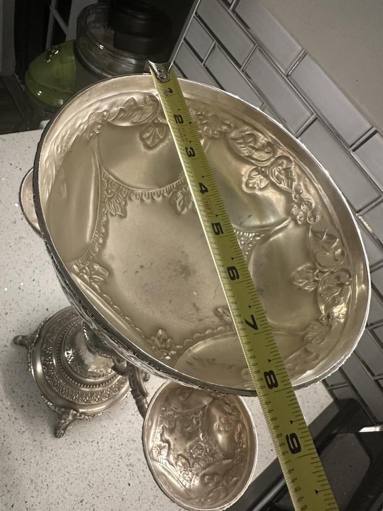 Contemporary Silver Plate Andrea by Sadek Centerpiece Three Bowl Compote