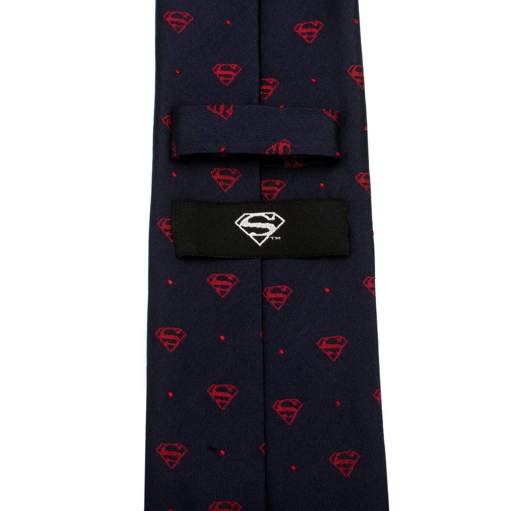 DC Superman Shield Navy and Red Dot Tie