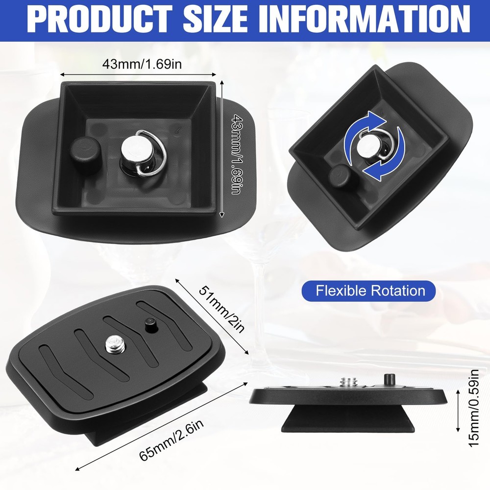 2 Pack 41Mm and 43Mm Tripod Quick Release Plate Camera Mounting Adapter 2 Sizes