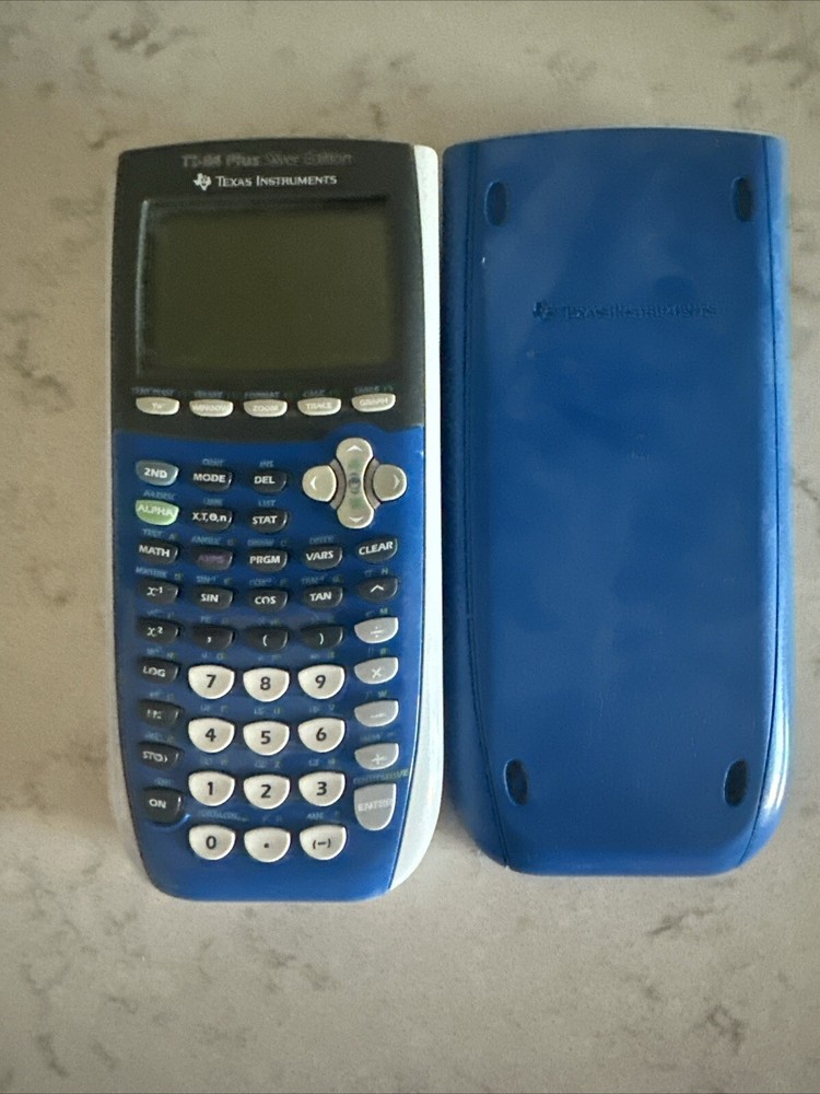 Texas Instruments TI-84 Plus C Silver Edition Graphing Calculator Blue & White