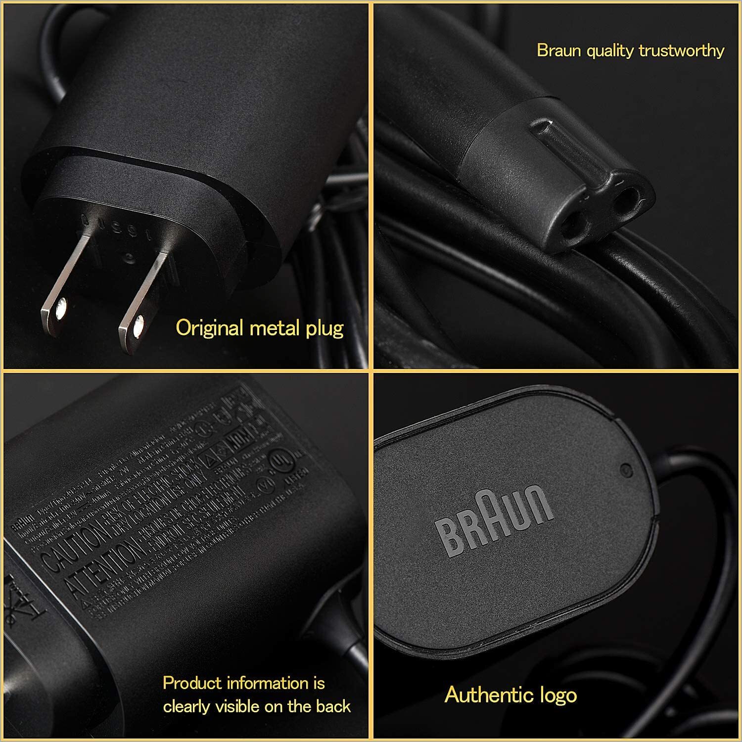 Genuine BRAUN Type 492-5214 Wall Charger Adapter Power supply - Black